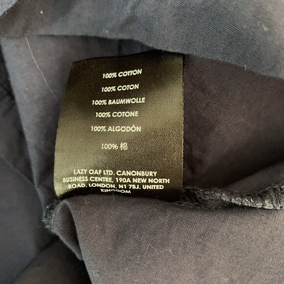 Hello Navy Fit And Flare Dress 6 Short Sleeve Back Zip Cottagecore Retro - Picture 9 of 9